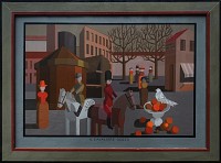 Andreas His (1928-2011) | Il cavaliere rosso, 1968 | Hinterglasmalerei | 30 x 42,5 cm | 2/NL